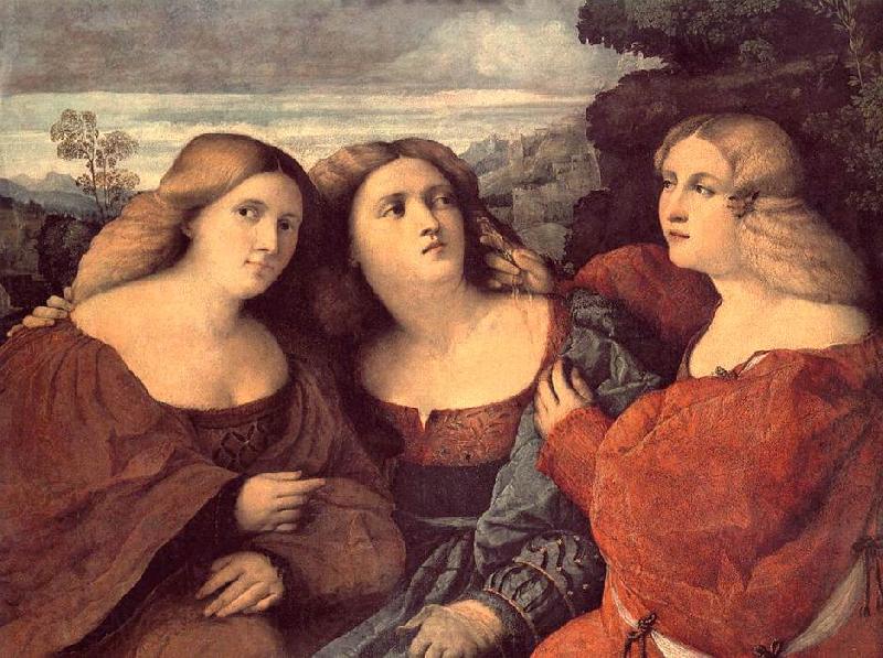 Palma Vecchio The Three Sisters (detail) dh Spain oil painting art